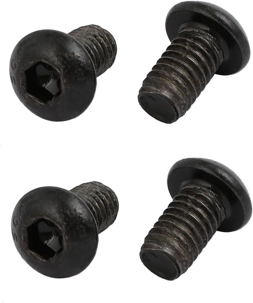 10.9 Grade M6x10mm Round Head Inner Hex Socket Left Hand Thread Bolt 4pcs
