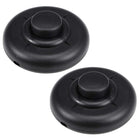 Inline Foot Pedal Push Button Switch, Round Lamp Lights Foot Control ON/Off Latching Footswitch Black 2Pcs