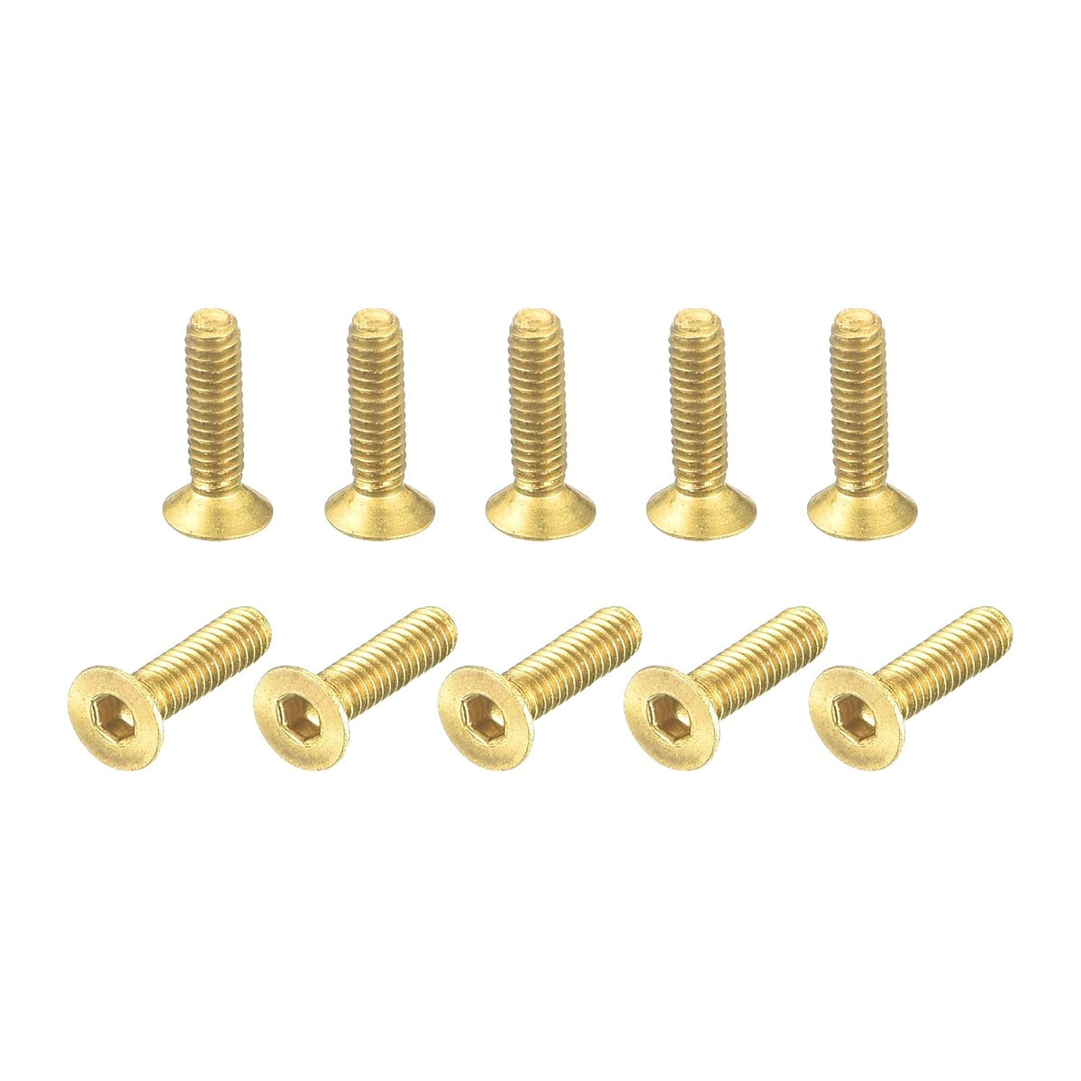 Flat Head Socket Cap Screws, M2-0.4x8mm Brass Inner Hex Drive Fasteners Bolts 48Pcs