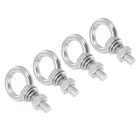 M4x30 3/16"x1.18" Stainless Steel Eye Bolts Threaded Screw Eyebolt Shoulder Ring with Nuts Washers for Lifting Hanging, 4 Set