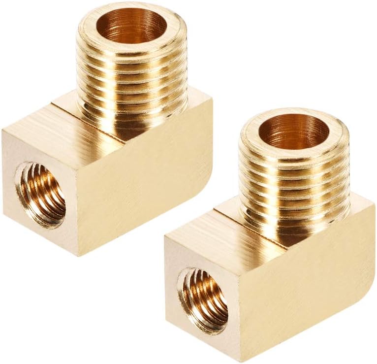 Brass Pipe Fitting 90 Degree Barstock Street Elbow G1/4 Male X M8 Female 2pcs