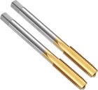 2pcs Straight Flute Thread Tap, M7 x 1 Left Hand Metric Titanium Coated Screw Threading Tapping Tool Thread Milling Machine Taps, M35 High Speed Steel with Cobalt