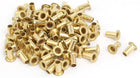 LinkMejor® 100pcs M3 x 6mm Brass Plated Metal Hollow Eyelets Rivets Gold Tone