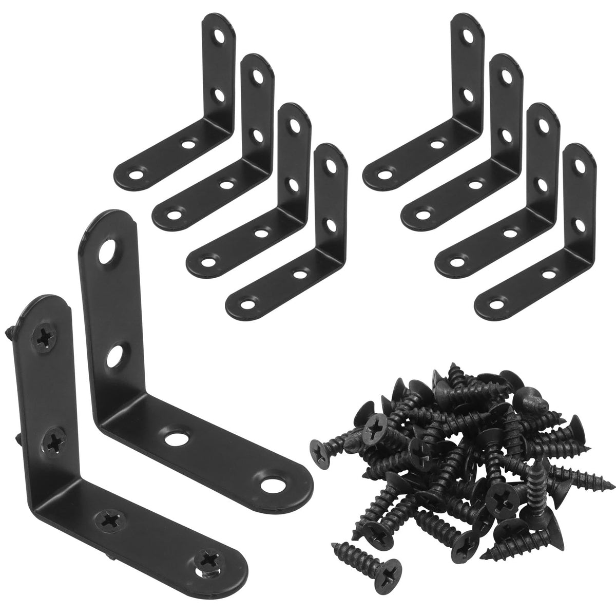 LinkMejor 10Pcs Staffa angolo retto L, 2 x 2 Pollici