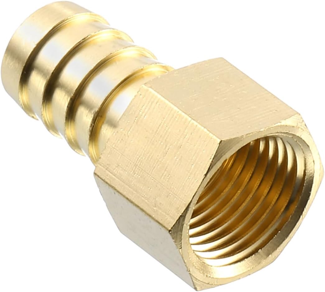 Brass Hose Barb Fitting, 5/8" Barb x 1/2" NPT Female Brass Barb Pipe Fitting Adapter for Connect Pipes Mechanical Devices Plumbing Equipment