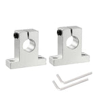 2pcs SK16 Aluminum Linear Rod Rail Shaft Support for 16mm Diameter Shaft, Linear Motion Rail Guides Mounting Bracket for CNC Machine, 3D Printer, Automation Equipment, Silver Tone