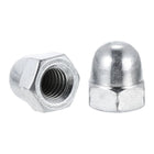 5/16"-18 Acorn Nuts Cap High Crown, 50Pcs Carbon Steel Chrome Finish Dome Cap Head Acorn Nut Hardware Nuts for Bolt Cover, Silvery
