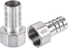 304 Stainless Steel Hose Barb Fitting Coupler, 32mm Barb x G1-1/4 Female Thread Pipe Adapter
