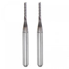 End Mill CNC Router Bits, 1.3mm x 8mm 1/8" Shank Diamond Film Coated Carbide Engraving Bit Milling Cutter Left Hand for PCB Plastic Fiber Wood 2pcs