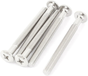 M6x65mm Male Thread Phillips Flat Head Bolt Screw Suitable for Double Bed Furniture TV Rack Wall Hanging 5pcs