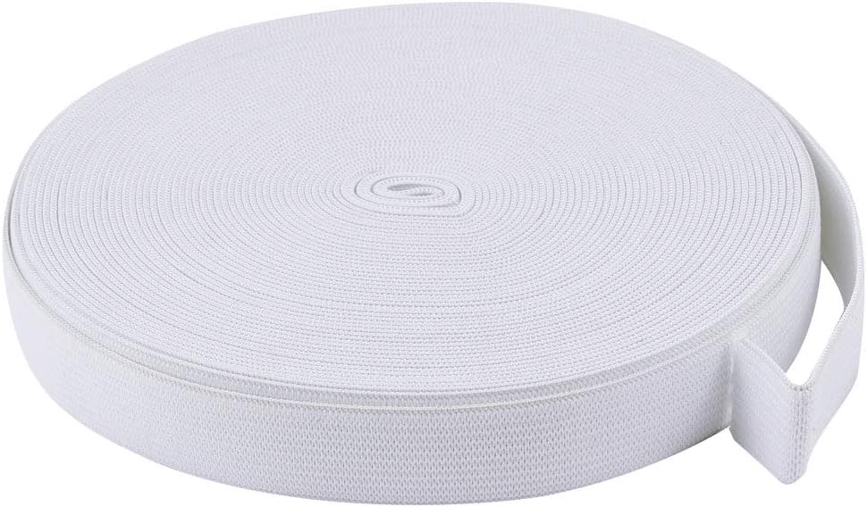 LinkMejor Home 15mm x 10M Elastic Band White Elastic Cord Heavy Stretch High Elasticity Knit Elastic Band for Tailoring Clothes