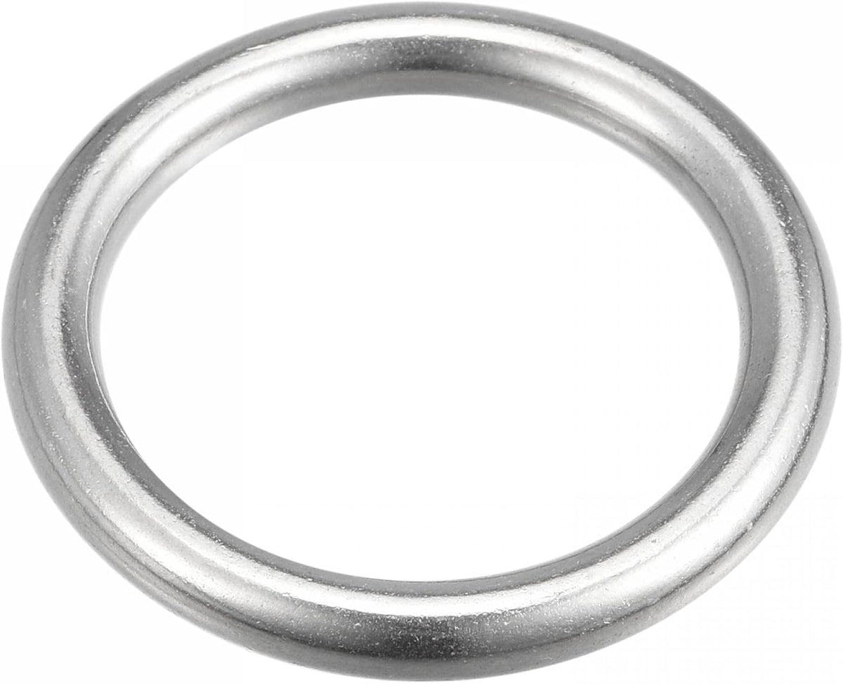 316 Stainless Steel Round Ring Welded O-Rings 35mm(1.38") ID 6mm Thick