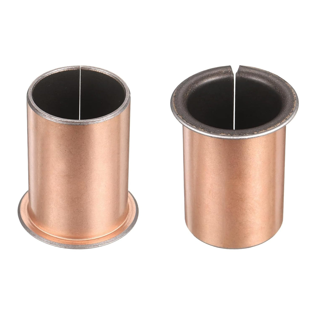2Pcs Flanged Sleeve Bearings, 30mm Bore x 34mm OD x 50mm Length x 42mm, Sintered Bronze Wrapped Oilless Bushings