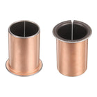 2Pcs Flanged Sleeve Bearings, 30mm Bore x 34mm OD x 50mm Length x 42mm, Sintered Bronze Wrapped Oilless Bushings
