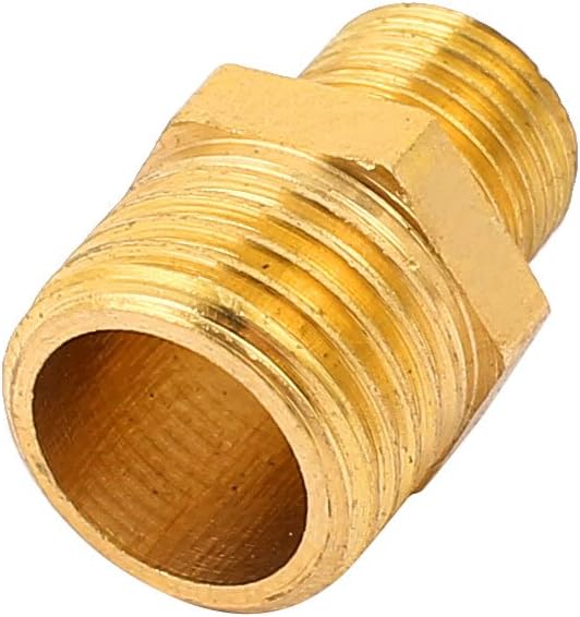 1/4BSP to 1/8BSP Male Thread Brass Pipe Hex Nipple Fitting Quick Adapter