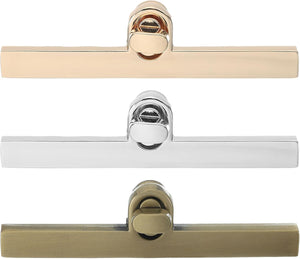 3Set Turn Lock Clasp Kit, Press Lock Clasp Closure Twist Turn Locks Hardware Buckle Fasteners for Purse Leather Making (97x10mm, Gold, Silver, Bronze)
