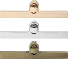 LinkMejor 3Set Turn Lock Clasp Kit, Press Lock Clasp Closure Twist Turn Locks Hardware Buckle Fasteners for Purse Leather Making (97x10mm, Gold, Silver, Bronze)