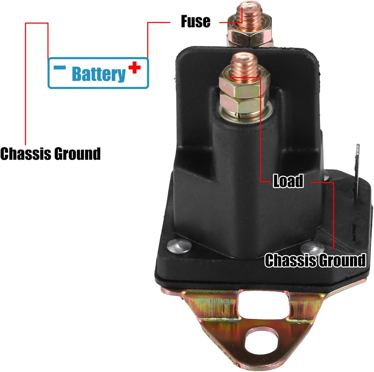 Startersolenoidkontakt relæ Intermittent Arbejde 12 Volt DC Kontaktor Solenoid Kontrollrelæ Skifteswitch 3 Terminals