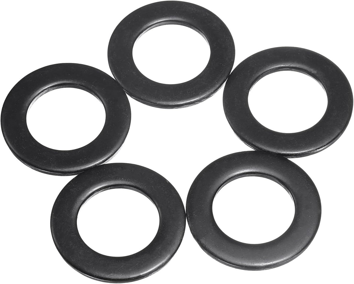 5 Pcs M22 Stainless Steel Flat Washers, 23mm ID x 39mm OD x 3mm Thick Black Zinc Plated Metal Washers for Screws and Bolts