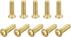 Brass Machine Screws, M3x10mm Phillips Pan Head Fastener Bolts for Furniture, Office Equipment, Electronics 14Pcs