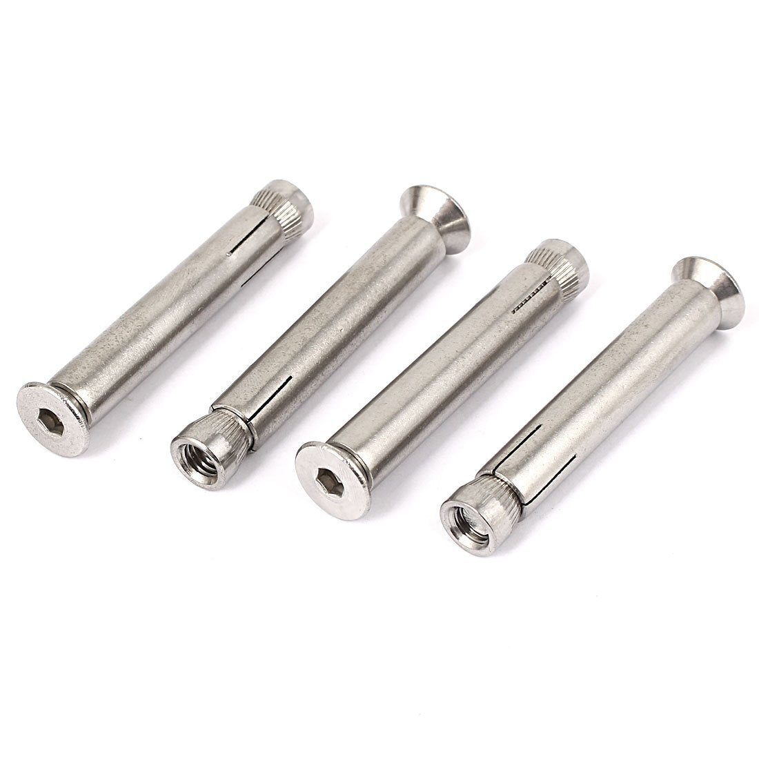 M8 Thread 70mm Long Hex Socket Flat Head Expansion Anchor Bolt 4pcs