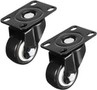 Swivel Caster Wheels 1.5" Polyurethane with 360 Degree Top Plate 110LBS Capacity for Furniture Carts Workbench, Black, Pack of 2