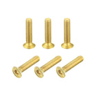 Flat Head Socket Cap Screws, M3-0.5 x 14mm Brass Inner Hex Drive Fasteners Bolts 6Pcs