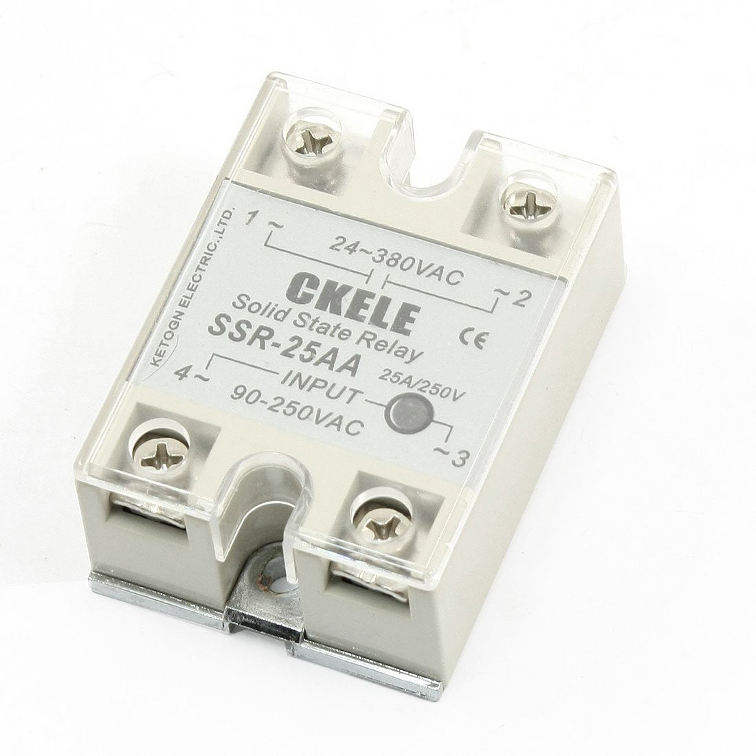 SSR-25AA 25A Single Phase AC to AC Solid State Module Relay W Cover