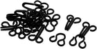 LinkMejor Bra Underwear Hook Eye Clasp Buttons Black 2.4cm Length 10Sets One Size Black