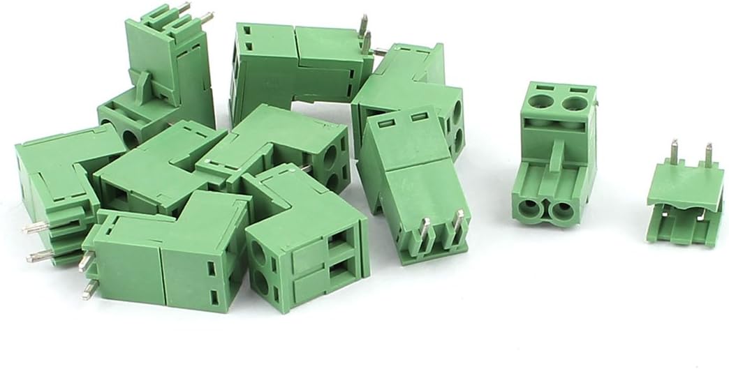 10Pcs AC 300V 10A 2P Pins PCB Screw Terminal Block Connector