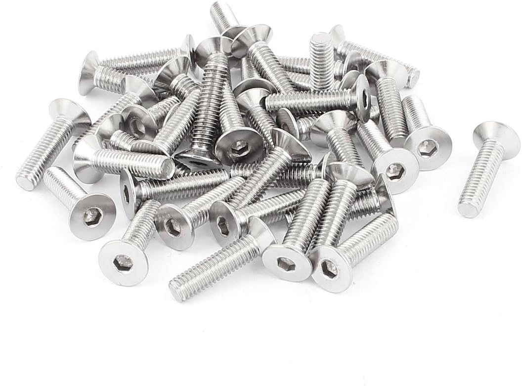 M6 x 25mm Countersunk Flat Head Hex Socket Screw Bolt DIN 7991 40 Pcs
