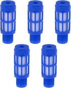Plastic Pneumatic Muffler Exhaust Air Line Silencer 1/4 PT Blue, 5pcs