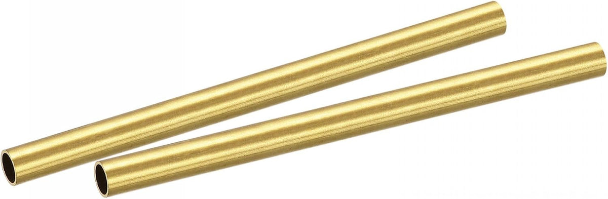 Brass Round Tube 6.5mm OD 0.5mm Wall Thickness 100mm Length Pipe Tubing 2 Pcs
