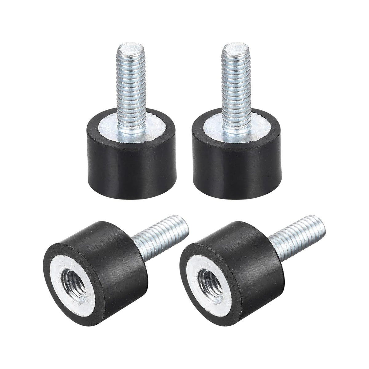 Rubber Mounts 4pcs M5 Male/Female Vibration Isolator Shock Absorber D15mmxH10mm, for Garage Motor Air Compressor Car Boat Bobbins