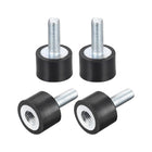 Rubber Mounts 4pcs M5 Male/Female Vibration Isolator Shock Absorber D15mmxH10mm, for Garage Motor Air Compressor Car Boat Bobbins