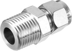 Compression Tube Fitting, 1/2 NPT Male x Ф3/8" Tube OD with Double Ferrules