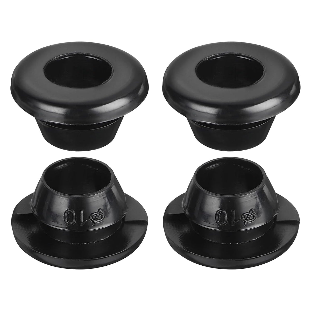 10Pcs Rubber Grommets 10mm Mount Dia, for 8mm ID Rubber Hole Plugs Rubber Wiring Grommets for Firewall Cable Wire Protecting, Black