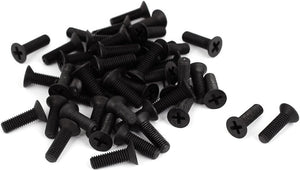 M6x20mm Phillips Nylon Countersunk Head Bolt Machine Screw Black 50Pcs