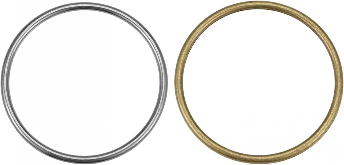 O Ring Buckle, 50mm ID Zinc Alloy Fasteners Black, Bronze Tone for Bag DIY 10 Pcs