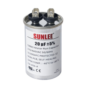 LinkMejor UL erkänd 20 uF (20 MFD) 370/440 VAC CBB65 rund runda kondensator, 50/60 Hz, pålitlig ersättning för AC kondensatorventilmotor, värmepump eller poolpump