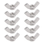 #1/4"-20 Wing Nuts 304 Stainless Steel Shutters Butterfly Nut Hand Twist Tighten Fasteners Parts 10pcs