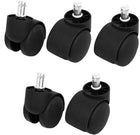 11mm x 22mm Grip Ring Stem Office Chair Swivel Twin Wheel Caster 5 Pcs