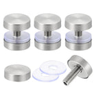 4 Pcs Sign Standoff Screws, 0.8"x0.8" Stainless Steel Standoff Nail Advertising Glass Nail for Acrylic Frame Advertising Board Connect and Fix, Glossy Silver