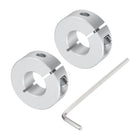 Single Split Shaft Collar Set for 16mm Shaft, One-Piece 2pcs Clamping Collars 35mm OD, 12mm Thickness, Aluminum Alloy Clamp-On Collar with M5 Set Screws and a Wrench