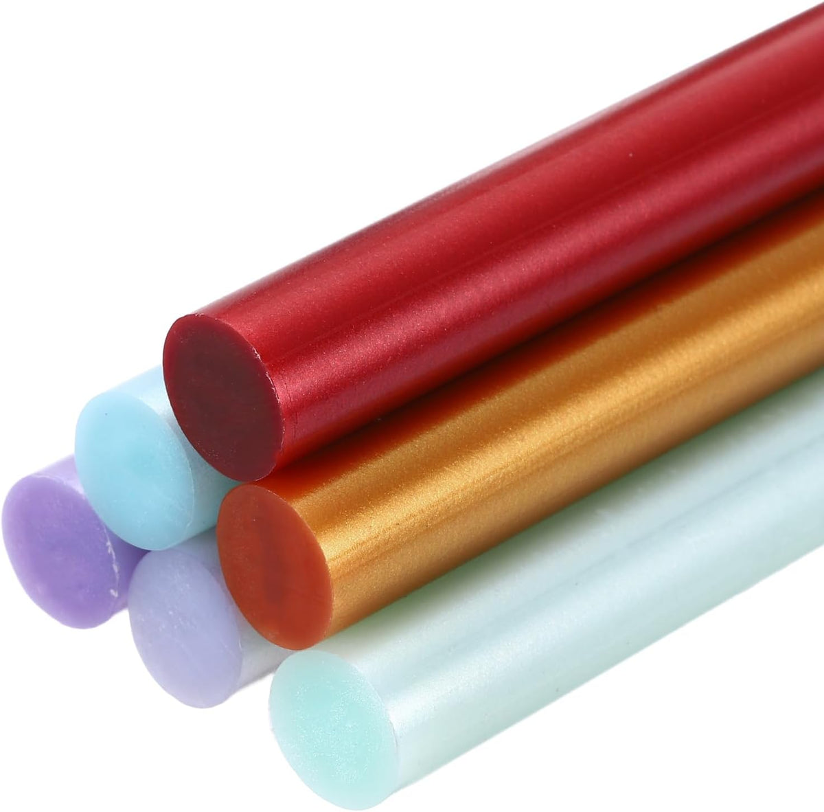 6pcs Hot Glue Sticks 0.43 inch x 4 inch Large Glue Sticks, 100 x 11mm Metallic Multicolor
