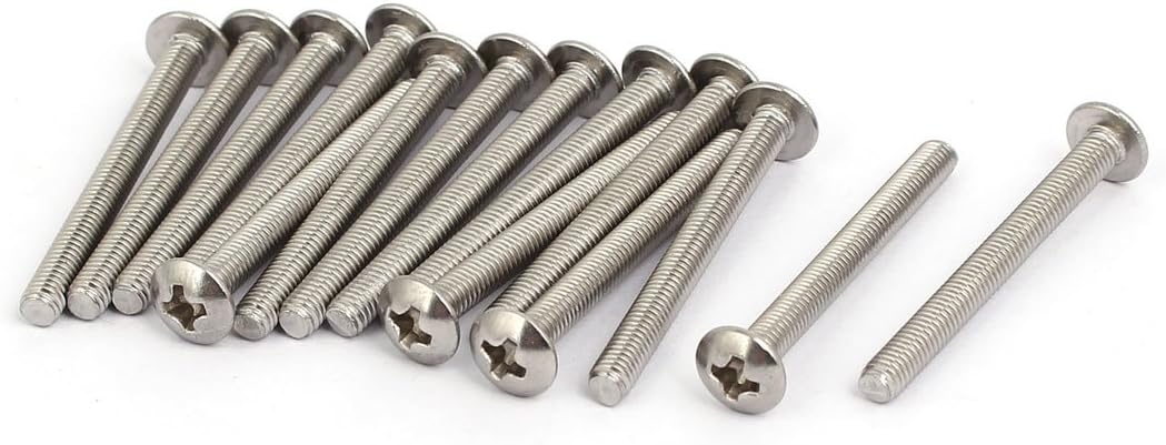 M3 x 30mm 316 Stainless Steel Truss Phillips Head Machine Screws 15pcs