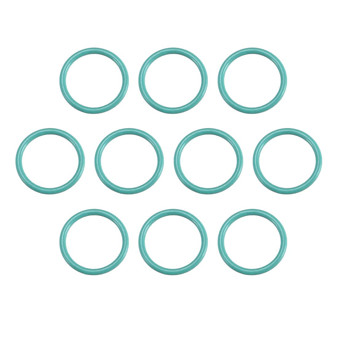 Fluorine Rubber O-Rings, 9mm OD 7mm ID 1mm Width FKM Seal Gasket for Machinery Plumbing, Green, Pack of 10