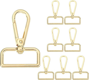 8Pcs Swivel Clasp Hooks, Swivel Purse Clips, 1.26" ID x 2.36" Length 360° Metal Trigger Snap Hooks Lobster Claw Clasps for Keychain Purse Lanyard DIY, Gold