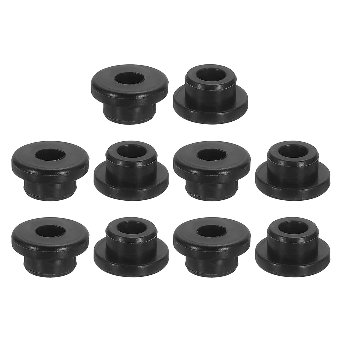 28Pcs Rubber Grommets 5mm Drill Hole, 3mm ID Hole Top Hat Grommet Black Silicone Rubber Hole Plug Gaskets for Wiring, Automotive