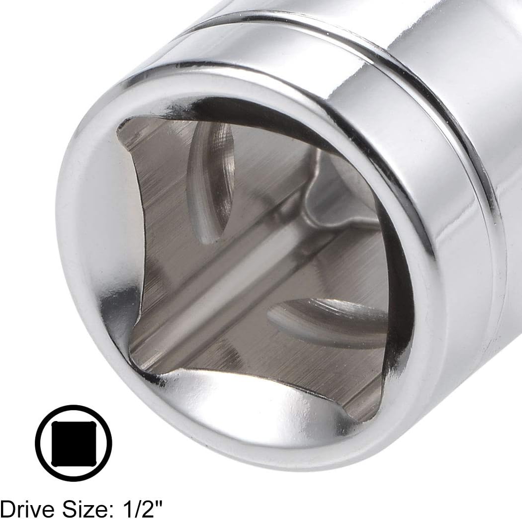 Soquete Rápido de 1/2 polegada e 3/4 de polegada com 6 Pontas, Cr-V